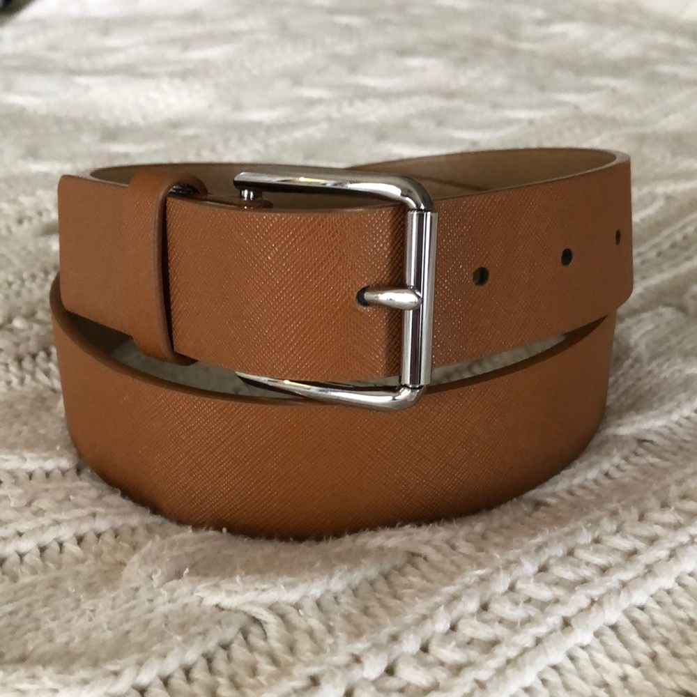 Tan Micheal Kors belt with silver buckle